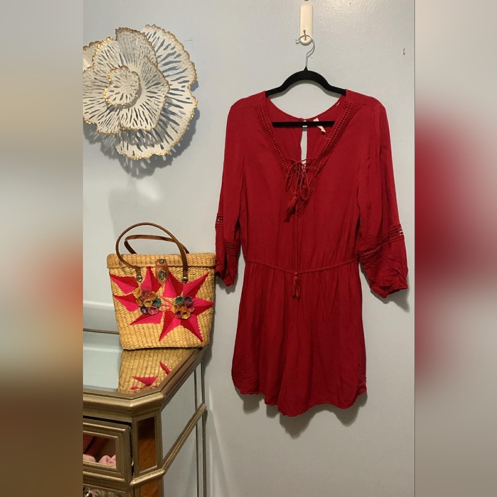 Bluenotes Red Romper 100% Viscose